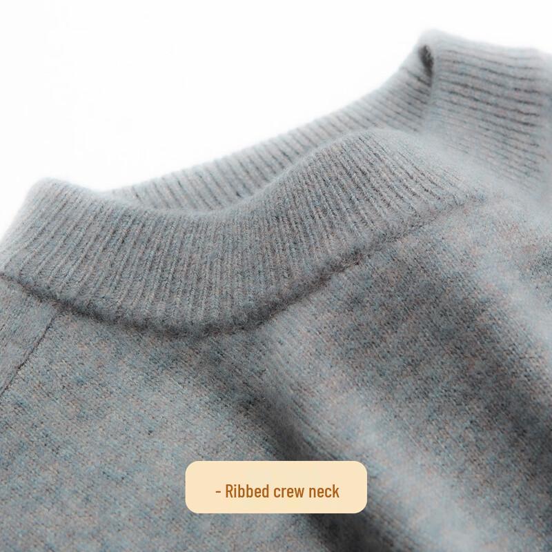 Men's 100% Pure Wool Crew Neck Knit Sweater
