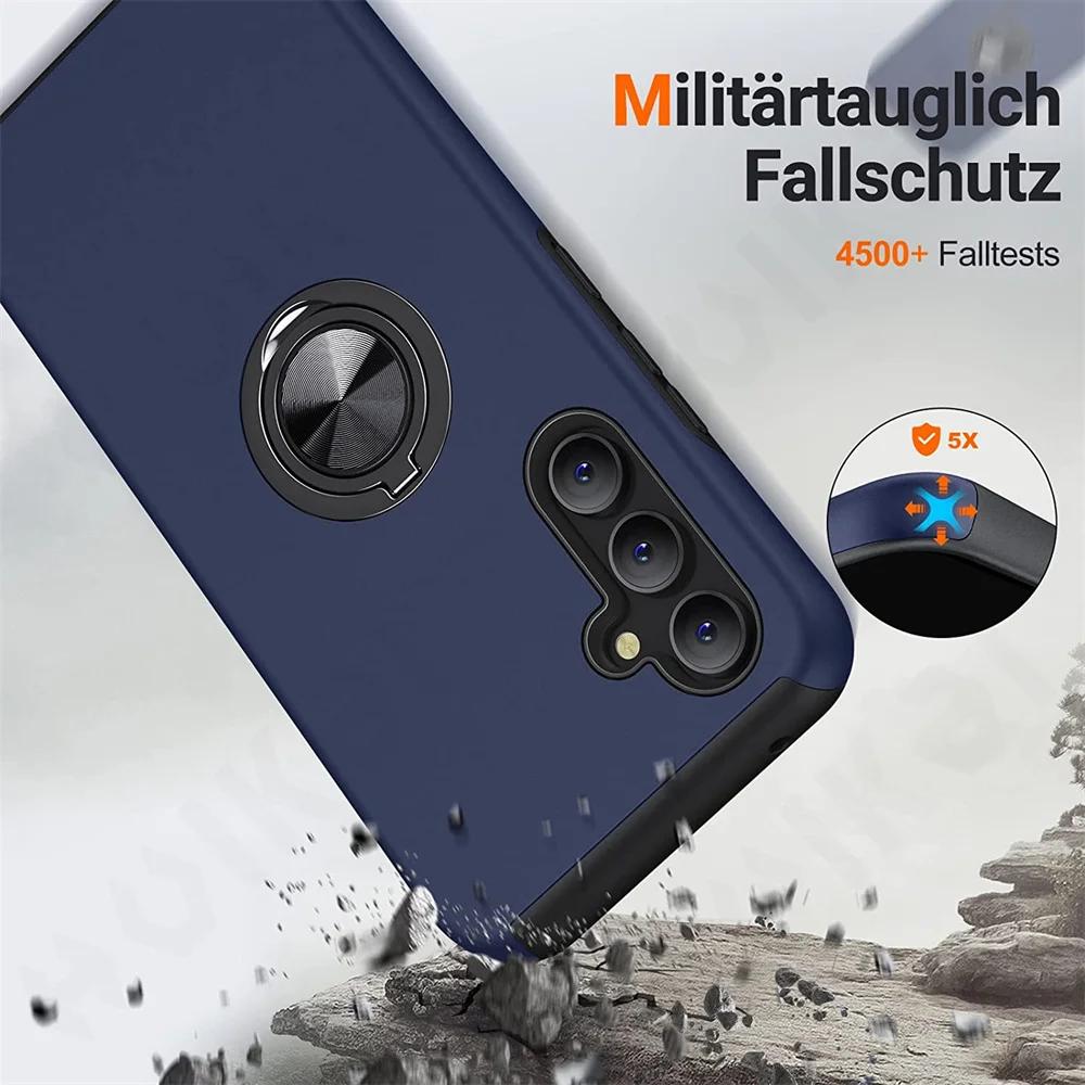 Чехол для Samsung Galaxy S24 S23 S22 S21 Ultra Plus A54 A34 A14 Degree Armor Bumper Противоударное металлическое кольцо Жесткий силиконовый чехол из поликарбоната