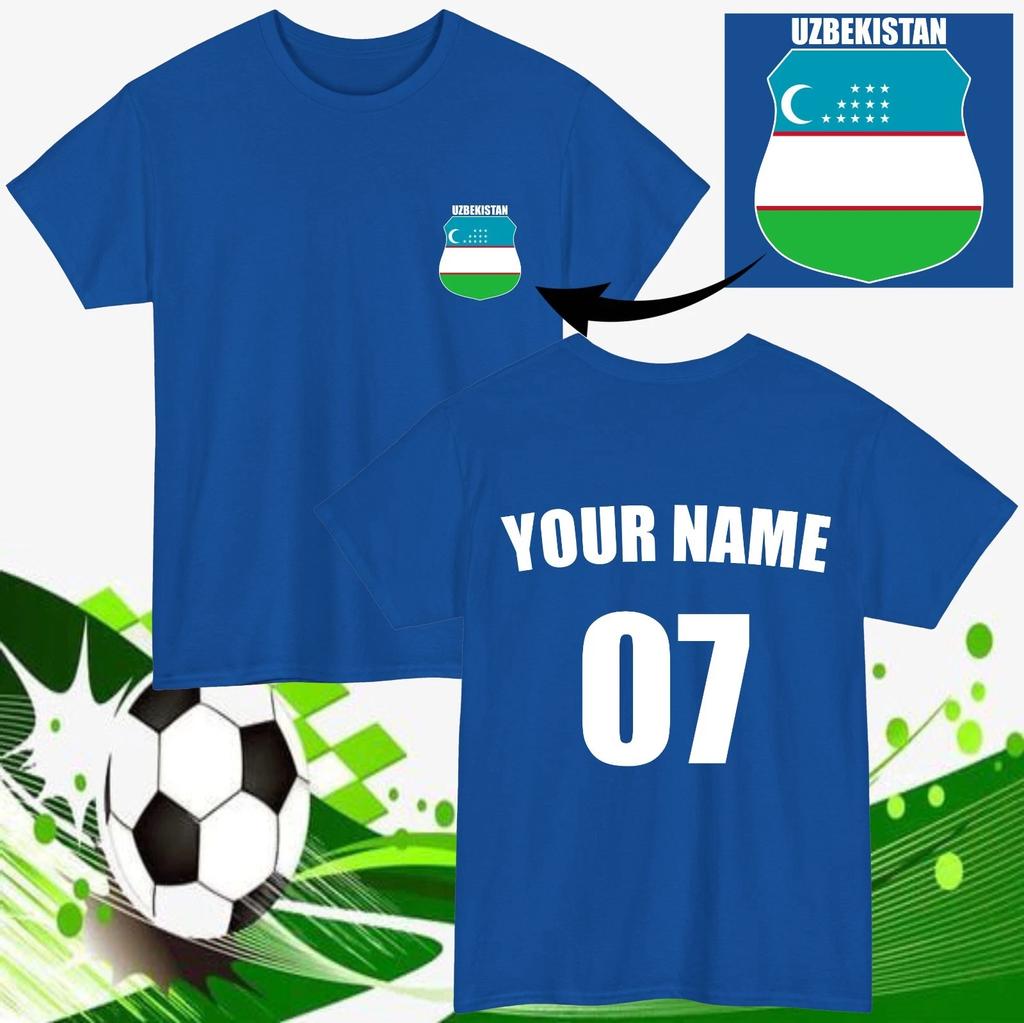 Personalised Uzbekistan Football T-T-Shirt Custom Name Number Fan Gift Unisex Top
