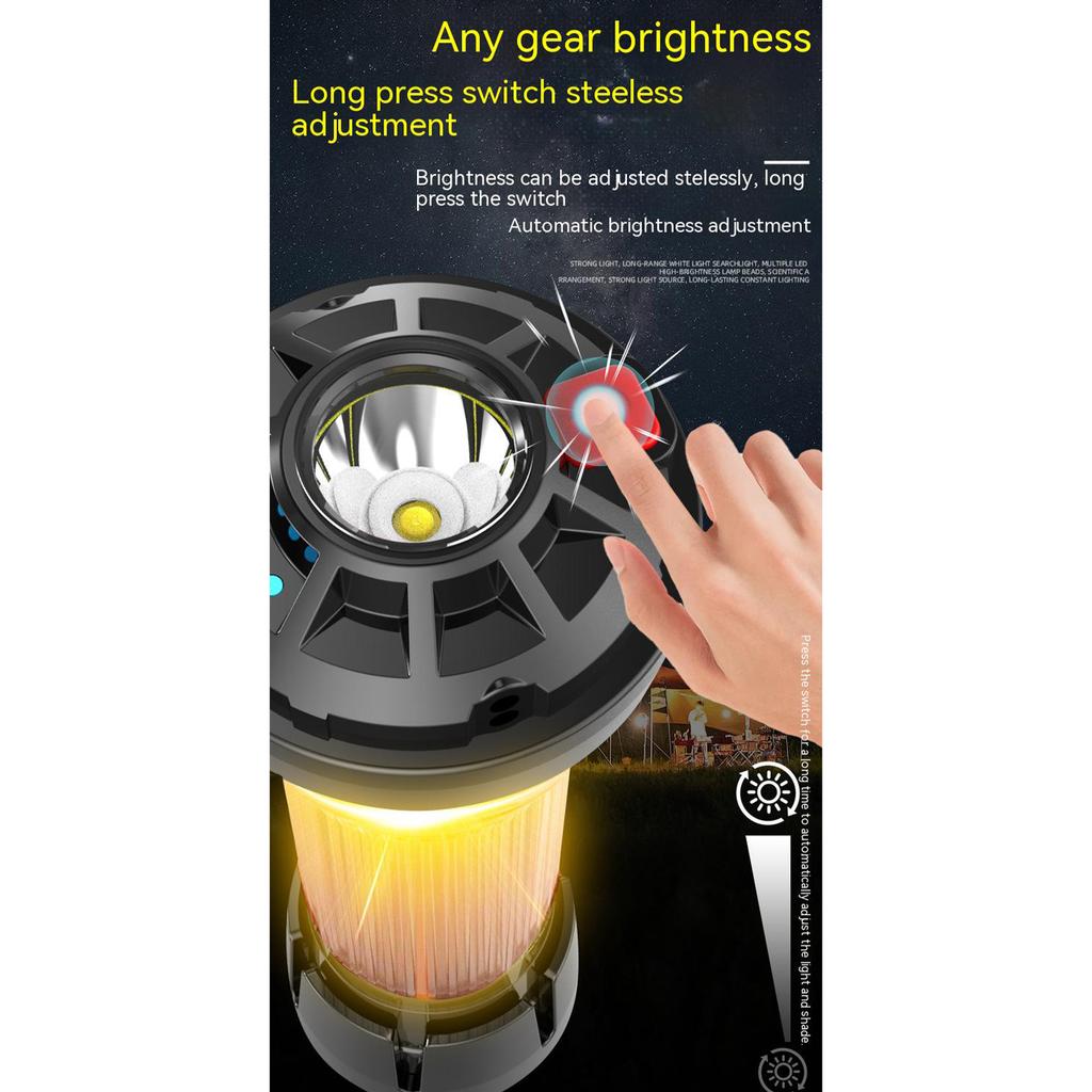 Rechargeable Camping Lantern Light Portable Magnet Emergency Lighting Hanging Tent Lamp Powerful Work Light