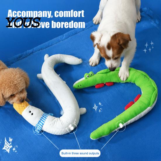 Durable Chew Toys for Small Medium Large Breeds 40 Inch Extra Long Plush Squeaky Dog Toy, Soft Cartoon Crocodile Duck Engaging Sound Paper Puppies