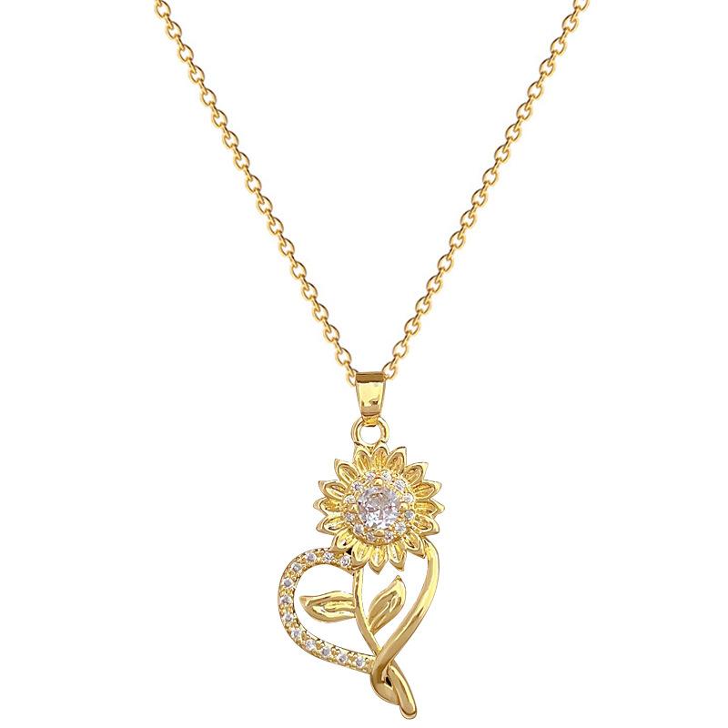 White Synthetic Zircon Flower Jewelry Sets Earrings Necklace for Women