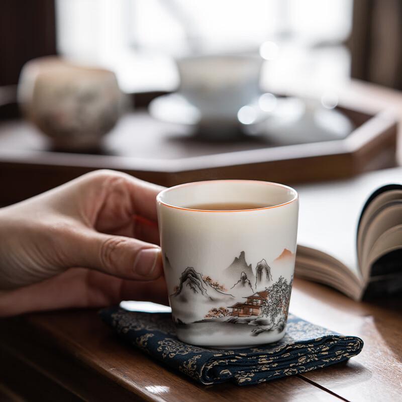 Chinese Ru Kiln Ceramic Tea Cup Gift Set