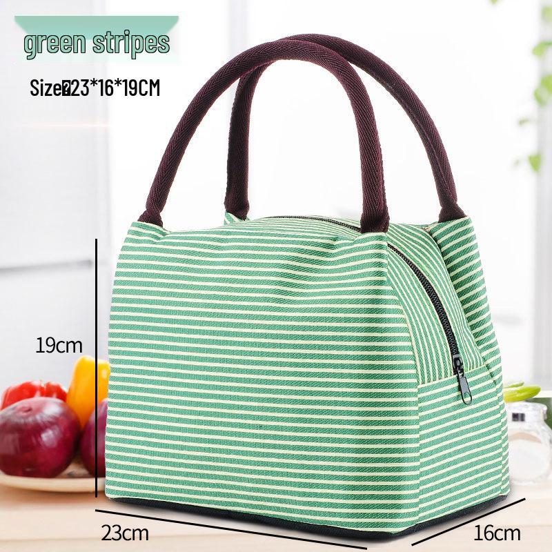 

Insulated Canvas Bento Lunch Bag with Aluminum Foil Lining