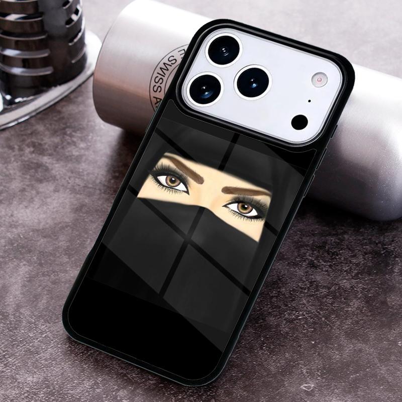 Arab Woman With Niqab Face eye Phone Case For iPhone 17 16 15 14 13 12 11 Pro Max Plus 17Air Soft Silicone Cover
