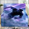 Black Panther Flight Blanket Flannel Throw for Sofa, Indoor, Camping, Living Room, Office, Chair, And Bed Soft Birthday Gift