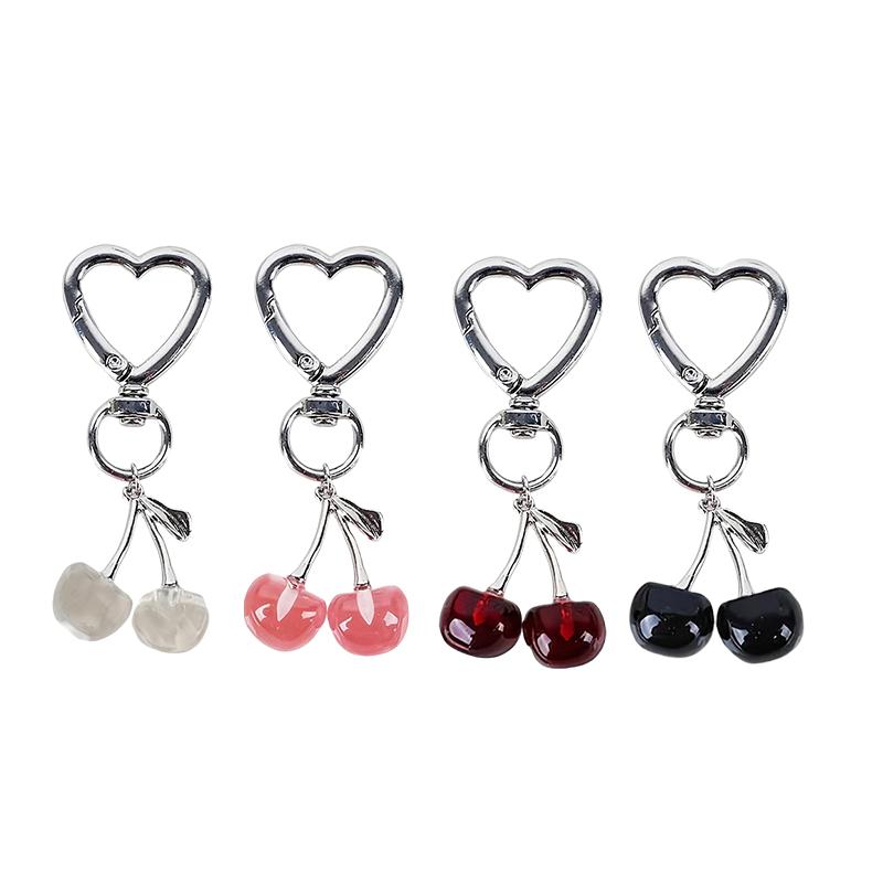 1PC Luxury Cherry Keychain for Women Decoration Designer Cherry Pendant Wallet Decor Fruit 7.5x2.6cm