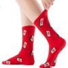 [Hongyun] Red Socks for Women's Zodiac Year, Cotton Antibacterial Deodorizing Qi Ji Hong Ma Year Red Mid-Length Socks, 3 Pairs