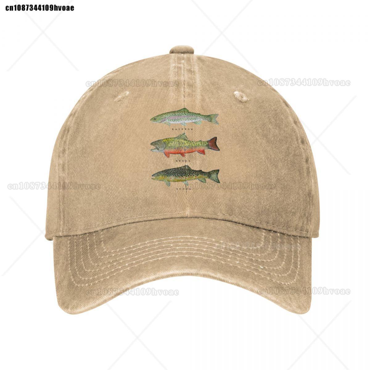 

Коричневая Радужная Форель Триада Бейсболка Унисекс Потертая Стиранная Snapback Кепка Рыбалка Нахлыст На Открытом Воздухе Бег Гольф Кепки Шляпа One Size хаки