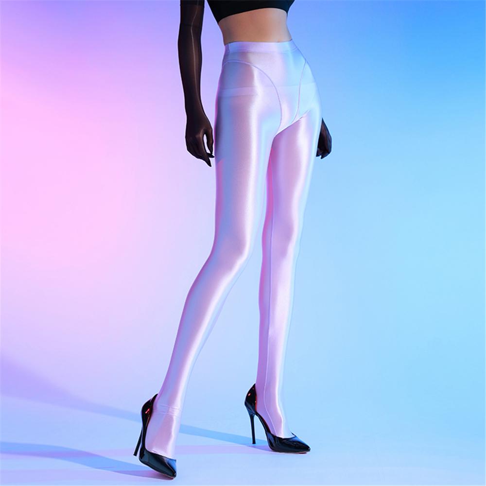 

Sexy Women 8 Open Crotch Sheer See Through Oil Glossy Shiny Stockings Sexy Tight Yoga Stockings Shapping Pantyhose Y17446YY-One Size