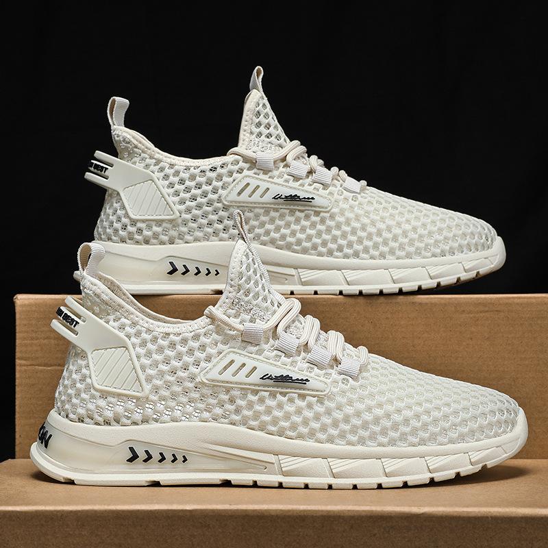 

Мужская обувь осенняя сетчатая полая тонкая повседневная универсальная дезодорирующая сетчатая обувь мужская осенняя легкая спортивная модная обувь для бега 44 бежевый