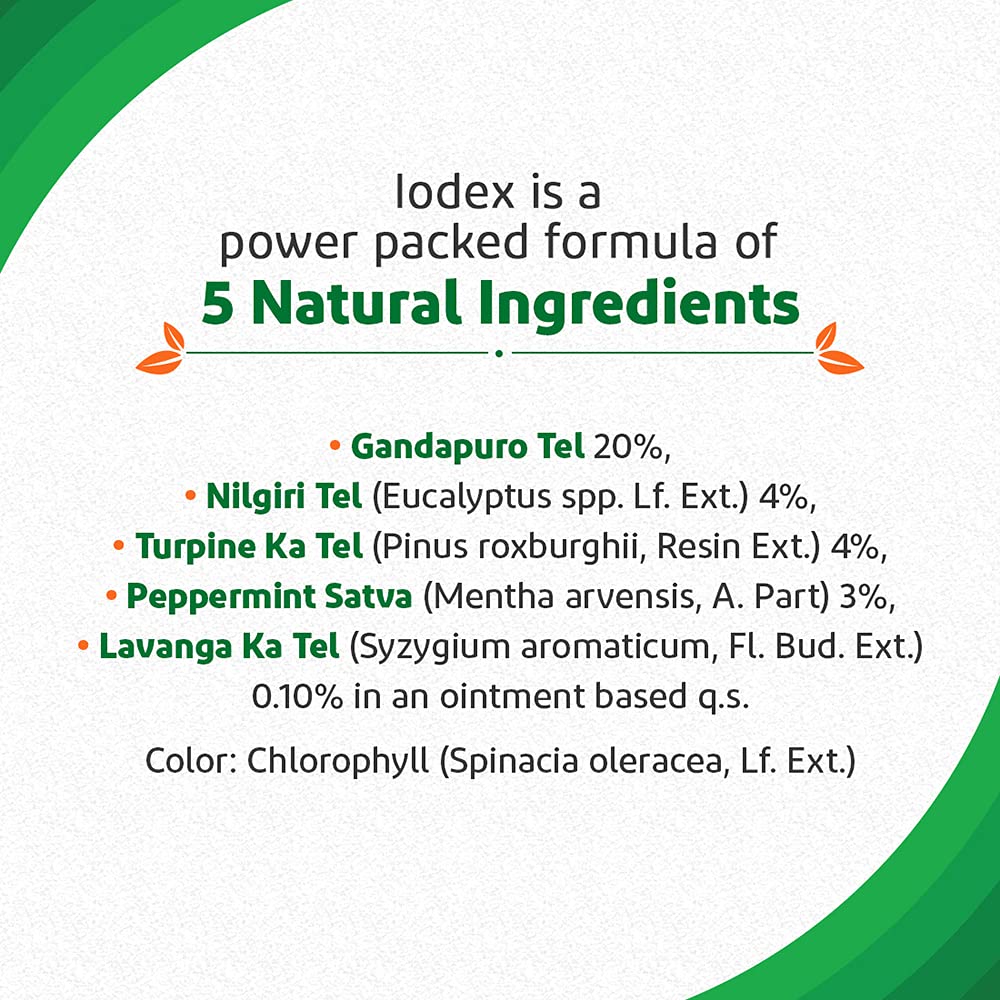 Iodex Balm 40g | Ayurvedic Multipurpose Pain Relief Balm For Headaches, Joint Pain, Backache, Sprains, Neck And Shoulder Discomfort