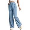 Womens Loose Wide Leg Tencel Blend Casual Pants High Waist Comfortable Lightweight Denim Style