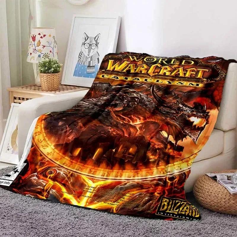 World of Warcraft Art Blanket Flannel Blanket A World of Magic and Limitless Adventure Soft Comfortable Home Travel Blanket