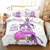 Children's Birthday Gift Twin Bedding Set Home Textile Cartoon Cute Pink Unicorn Bedding Set Duvet Cover Bed Sets For Girl