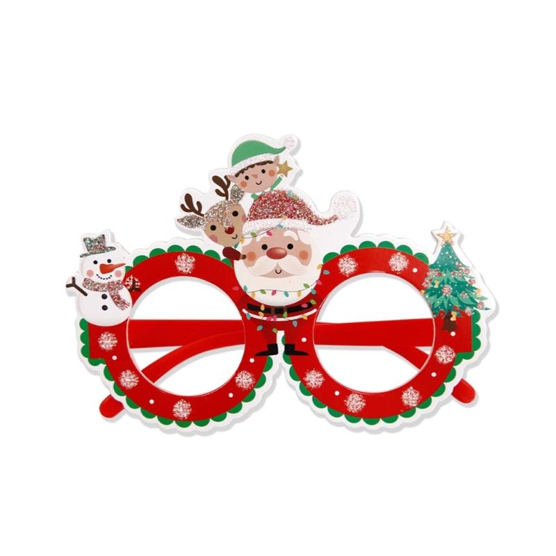 Christmas Decorations 2024 Glasses Frame Santa Snowman Eyeglasses Adult Kids Christmas Props Gift New Year Party Supply