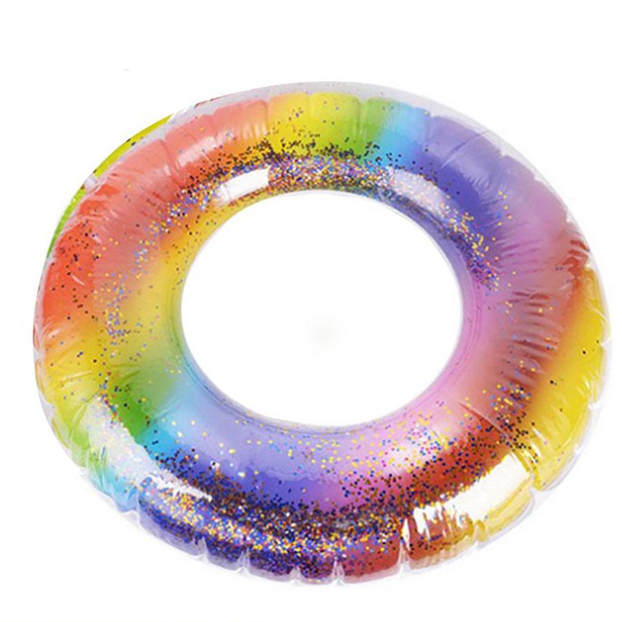 1 peça de círculo de natação inflável colorido de PVC espessado para crianças e adultos, círculo flutuante para piscina, brinquedos de praia de verão