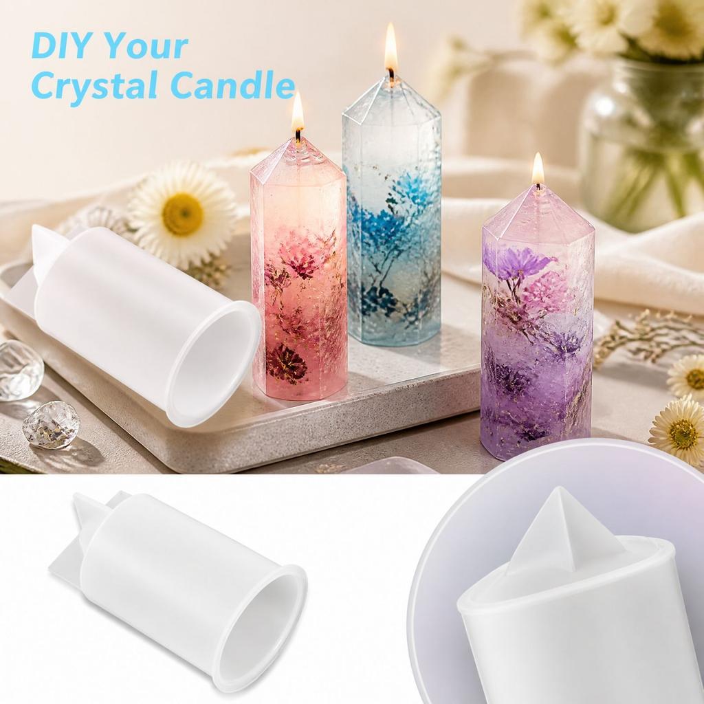 Cylinder Silicone for Candle Making Pointed Top Resin for DIY Crafts