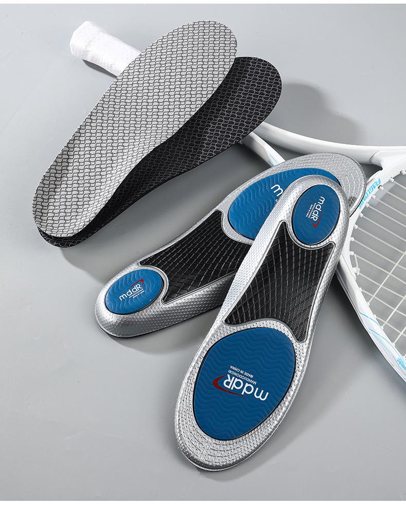 High Elastic Sports Insole: Shock Absorption, Sweat & Odor Control, Breathable, Arch Support for Badminton, Basketball, Running, and Casual Wear.