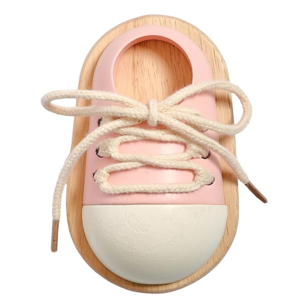 

Wooden Shoelace Threading Toy Wearing Shoelaces Early Educational Toy Fine Motor Skills Toy Girls style B