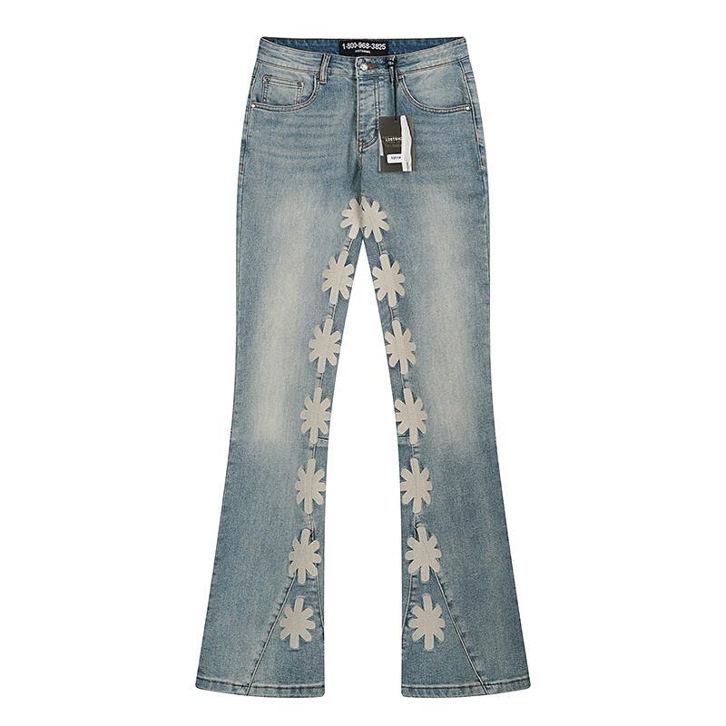LOSTSHDWS Men's and Women's Spring and Autumn Flared Elastic Jeans Couple Jeans