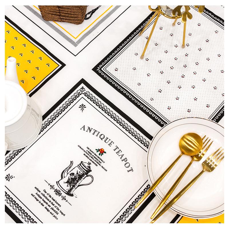 Tablecloth Decorative Cloth Meal Cotton And Linen Small Fresh Fabric Square Plaid Tablecloth Waterproof Coffee Table Cloth