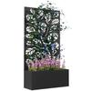 Metal Raised Garden Bed with Trellis for Climbing Plants Freestanding or Wall Mounted Flower Bed with Privacy Panel Twigs and L