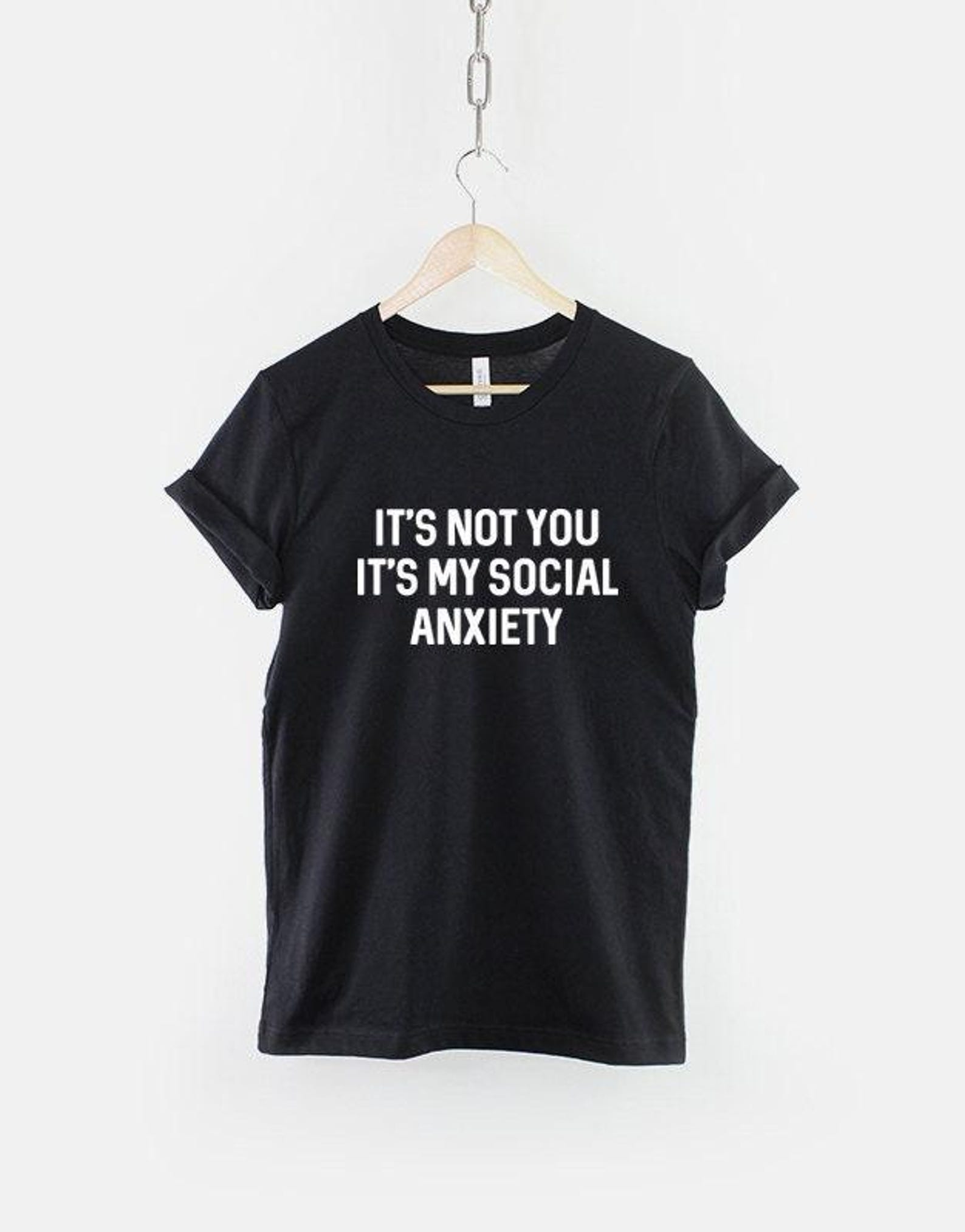 Social Anxiety Shirt, Funny Introvert T Shirt, Geek Humor Graphic Tee, Anti Social Statement Top XL