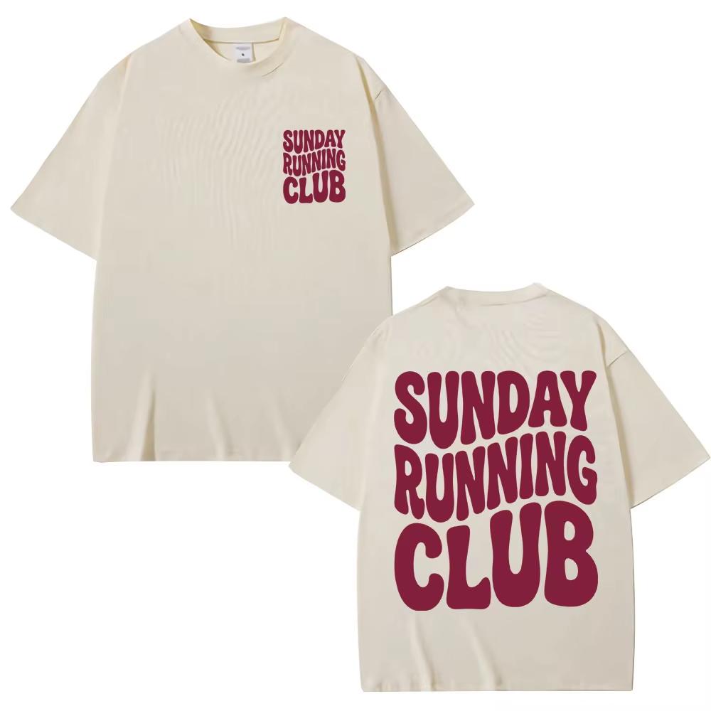 Sunday Run Club Training Print Tshirt Unisex Unisex Sport Fashion Harajuku Short Sleeve Top Pure Cotton Casual T Shirts Streetwear