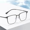 Lunettes de Myopie Légères pour Homme en Titane Aluminium Noir avec Protection Contre la Lumière Bleue
