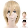 CaseEden Cosplay Wig, Premium, Smooth Short Hair, Blonde, Light Gold, 6006