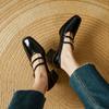 Fashion NEW Spring/Autumn Women Pumps Square Toe Chunky Heel Shoes Genuine Leather Shoes for Women Concise Buckle Strap Mary Janes Shoes