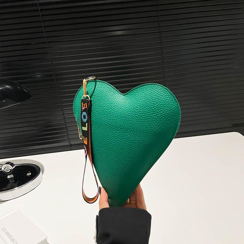 Heart Shape Pu Bag Wild Student Women Handbags Shoulder Bag Female Japanese Harajuku Diagonal Crossbody Bags For Girl Pouch