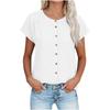 Women's Loose-Fit Short-Sleeve -Color -Neck Drop-Shoulder Casual Top
