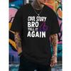 Herren T-Shirt mit kurzen Ärmeln - Atmungsaktives Sommer-Freizeit Oberteil mit Rundhalsausschnitt und Schriftzug-Print, Strandmode & Alltagshemd für den Sommer