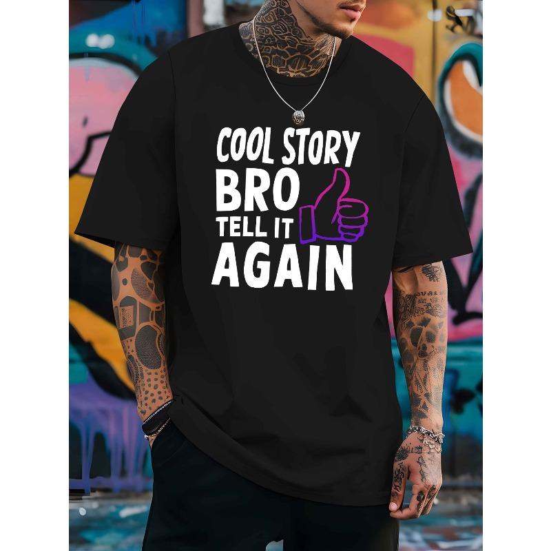 

Men s Short-Sleeve T-Shirt - Breathable Summer Casual Round Neck Top with Lettering Print, Beachwear & Everyday Shirt for Summer 4XL чорний
