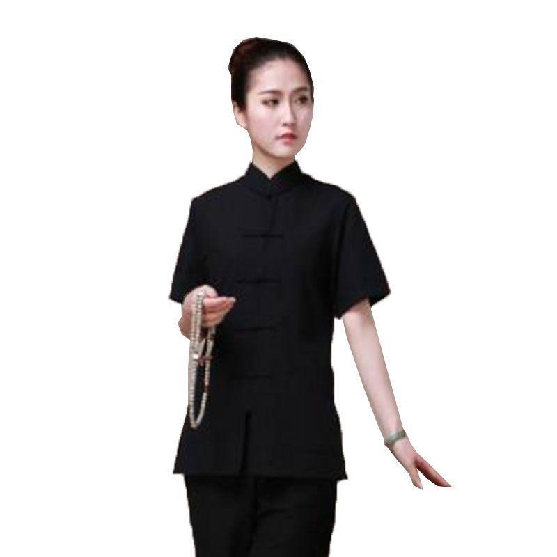 Men's & Women's TCM Tuina Therapist Uniform - Short Sleeve Summer Top for Foot Massage, Bath & Moxibustion