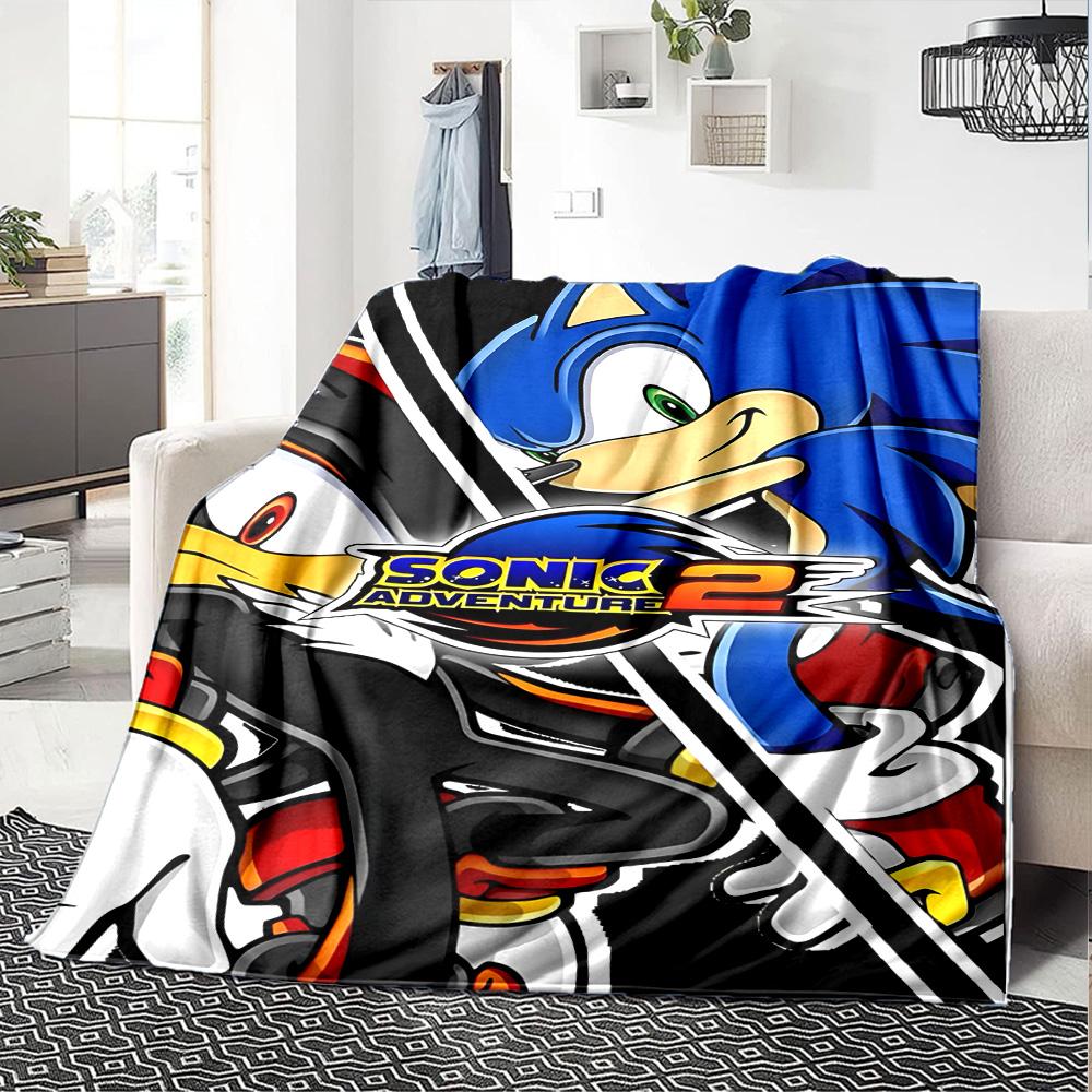 Sonic Adventure Cover Flannel Blanket Super Soft Warm Cozy Blanket For Sofa Bed Office Travel Allseason Home Decor Gift