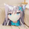 SSunaookami Shiroko Blue Archive Cushion Cover Silky Short Plush Invisible Zipper Dustproof Sofa Pillow Case For Home Decor