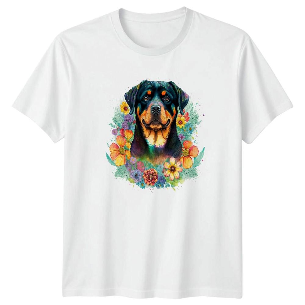 Colorful Floral Rottweiler Dog Owner Unisexs TShirt Rottweiler Dog Pet S