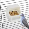 Kunststoff-Vogelfutterspender mit Sitzstange, großer Futterspenderbehälter für Wellensittich, Nymphensittich, Unzertrennliche, leicht zu reinigen