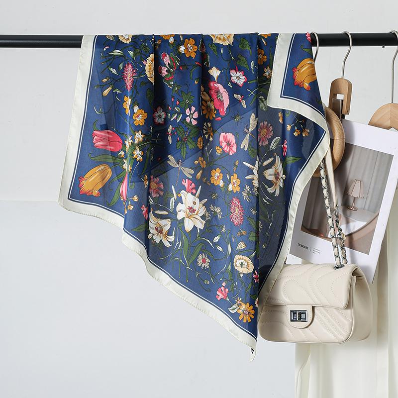 Fashionable Simulation Silk Square Scarves 70cm Temperament Women Shawl Wrap Soft Satin Scarf Bandana Female Neckerchief Hijab