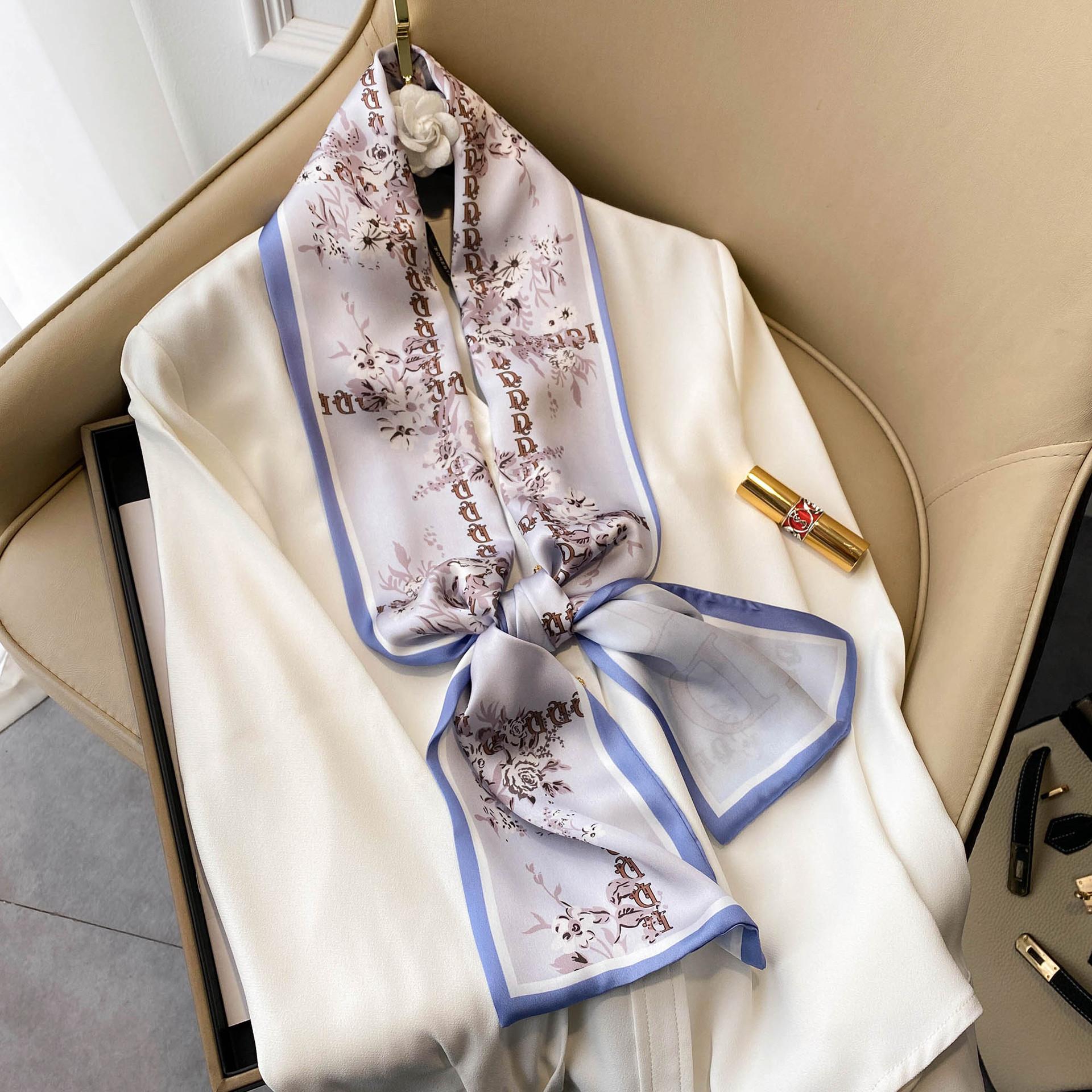 

Высококачественные роскошные шелковые шарфы, повязка на голову, шарфы, шейный шарф для женщин, шелковый шарф с цепочкой, женская декоративная шаль 150-17cm