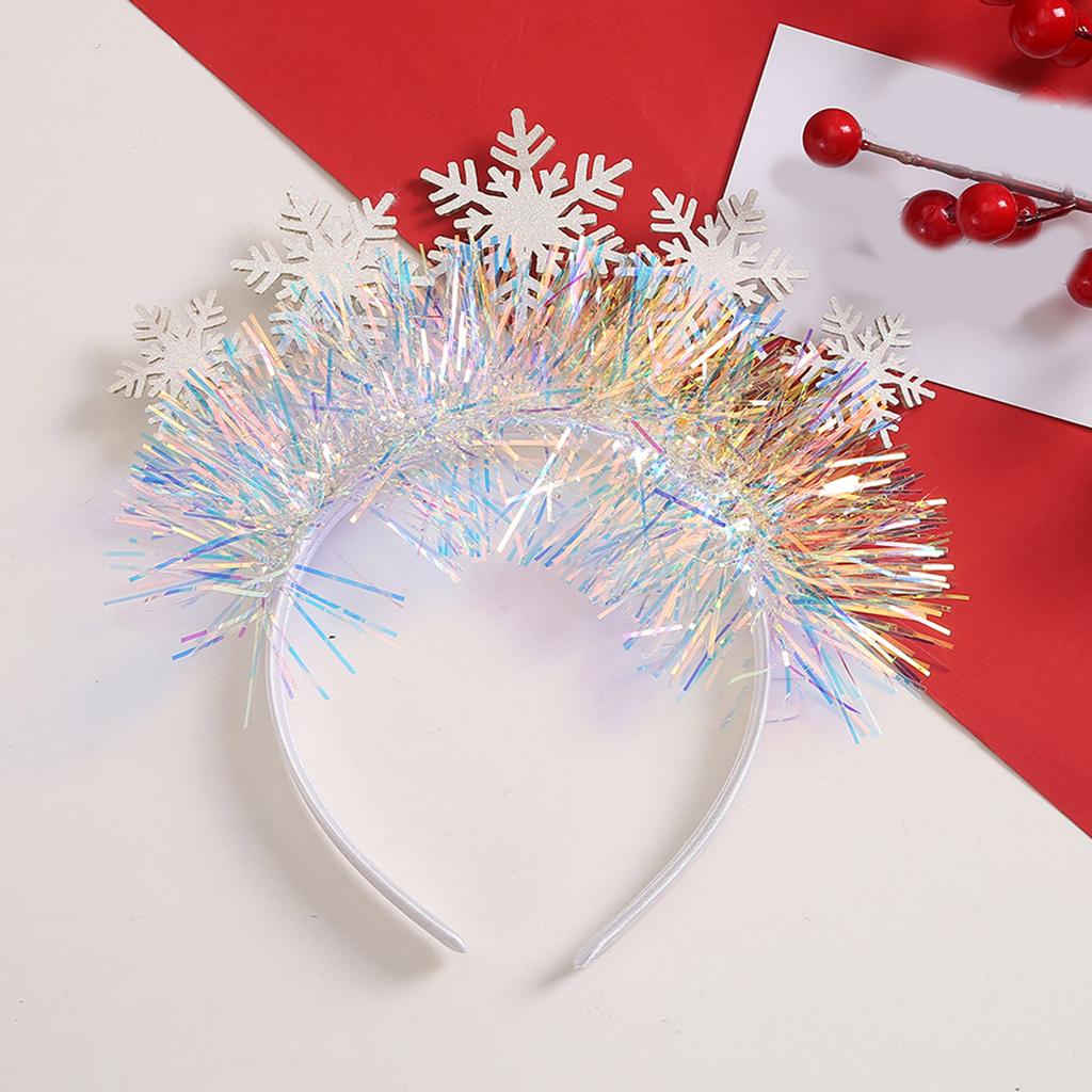 Sweet Christmas Live Broadcast Hairband Women Students Photoshoots Hairband Snowflake Shape Headbands White Color