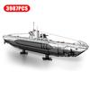 3987Pcs U Shaped Submarine Building Blocks Undersea Ship Model Bricks With Base Bracket Desktop Deco Kids Diy Toys Holiday Gifts
