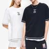 FILA X HAGT Collaboration Loose Casual Sports Printed Embroidered Letter Short Sleeve Drop Shoulder T-Shirt Unisex Tops Black F11U229105F-BK