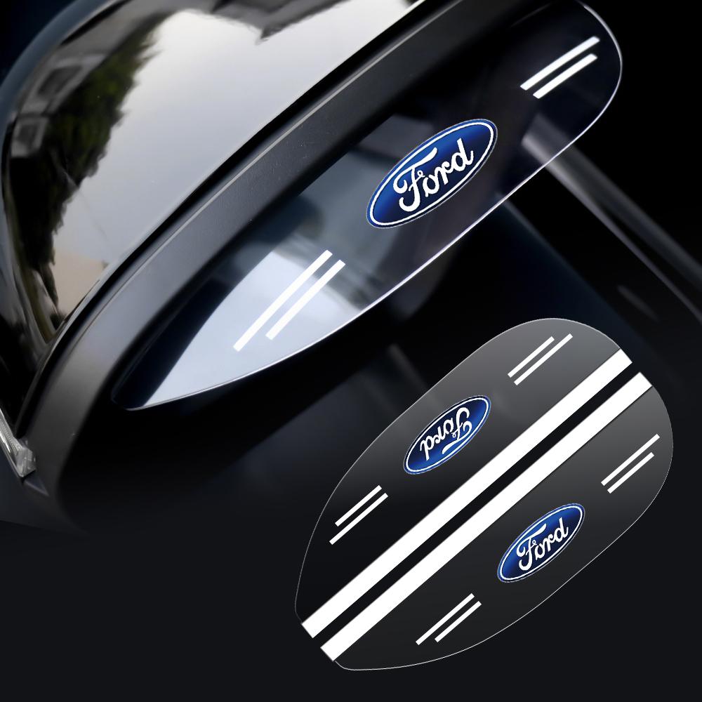 XFVD7 2Pcs Car Rearview Mirror Rain Shield Cover Sticker Auto Styling  Accessories For Ford Ranger Mustang Kuga Mondeo Fiesta Explorer