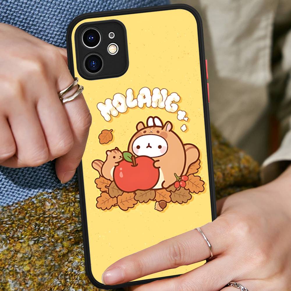 

Kawaii Cute Rabbit M-MolangS Anime Phone Case For IPhone 16 15 14 11 12 13 Pro Max Plus 12 XS Max Back Cover Matte Case iphone X