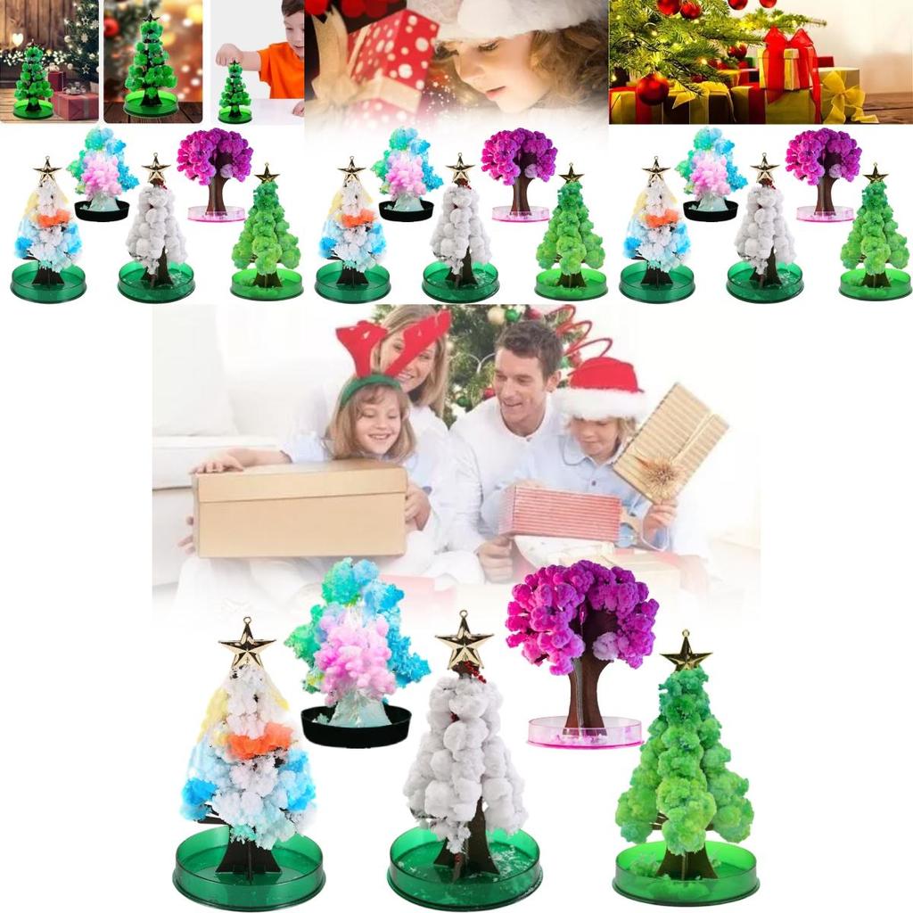 Colorful And Interactive 15cm Christmas Tree Toy With Snowflake Crystals For Children