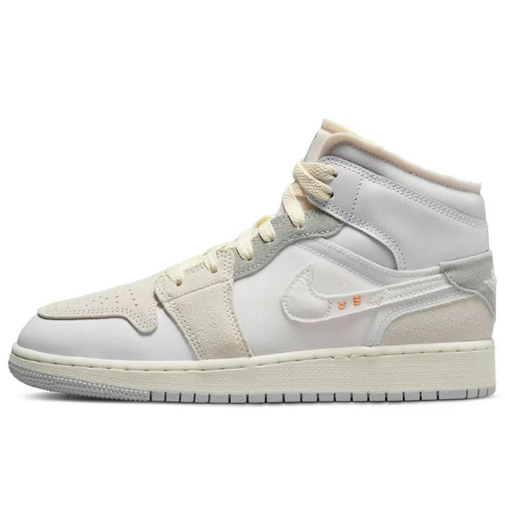 Jordan Air Jordan 1 ADCDAVINCI Custom, Exploration Plan Mid Top Vintage Basketball Shoes Women's Red White DQ3726-100(TeamM-)